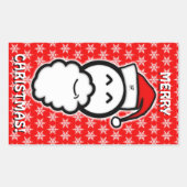 Slachende kerstschets rechthoekige sticker (Voorkant)