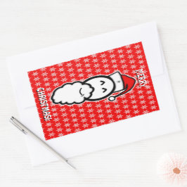 Slachende kerstschets rechthoekige sticker