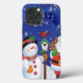 Slachende sneeuwman en kerstman Case-Mate iPhone case (Achterkant)