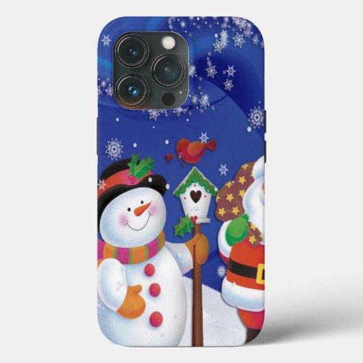 Slachende sneeuwman en kerstman Case-Mate iPhone case (Achterkant)