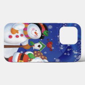Slachende sneeuwman en kerstman Case-Mate iPhone case (Achterkant (horizontaal))