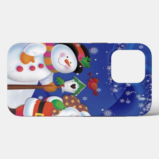 Slachende sneeuwman en kerstman Case-Mate iPhone case (Achterkant (horizontaal))