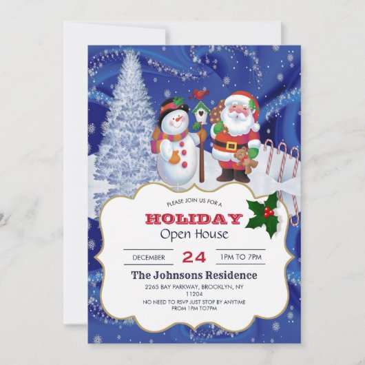 Slachende sneeuwman en kerstman kaart (Voorkant)