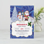 Slachende sneeuwman en kerstman kaart (Staand voorkant)