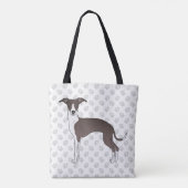 Slacht en witte Italiaanse grijshond met poten Tote Bag (Achterkant)