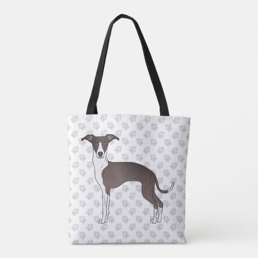 Slacht en witte Italiaanse grijshond met poten Tote Bag (Achterkant)