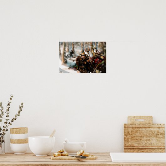 Slacht in de sneeuw poster (Keuken)