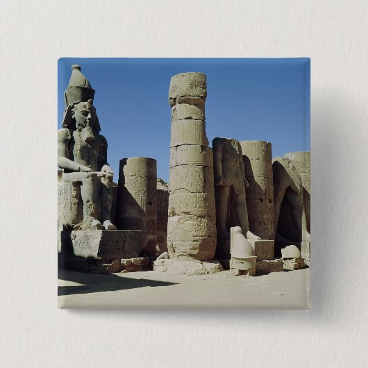 Slachtbeeld van Ramesses II Vierkante Button 5,1 Cm (Voorkant)