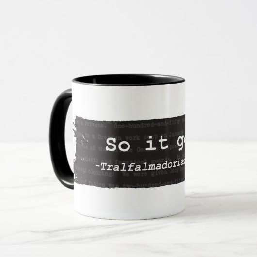 Slachterhouse Five Tralfalmadore Coffee Mok (Voorkant links)