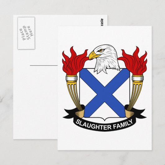 Slachtgezinscrest Briefkaart (Voorkant / Achterkant)