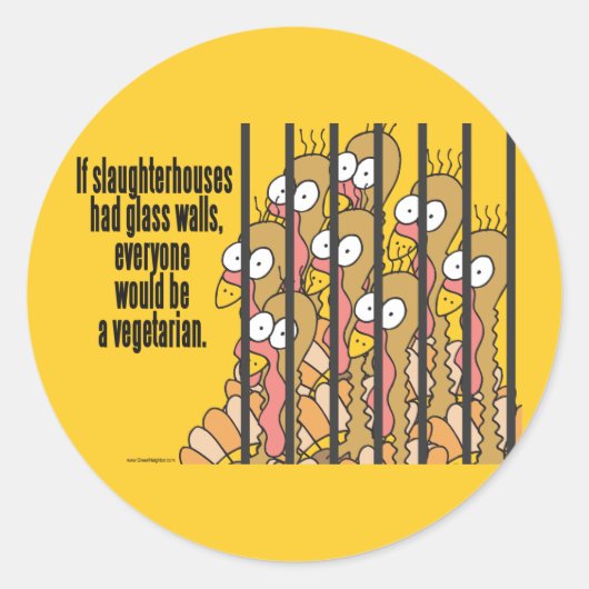 Slachthuizen - Vegetarie, Vegan Ronde Sticker (Voorkant)