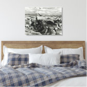 Slachting van buffels op de vlakken canvas afdruk (Insitu (Slaapkamer))