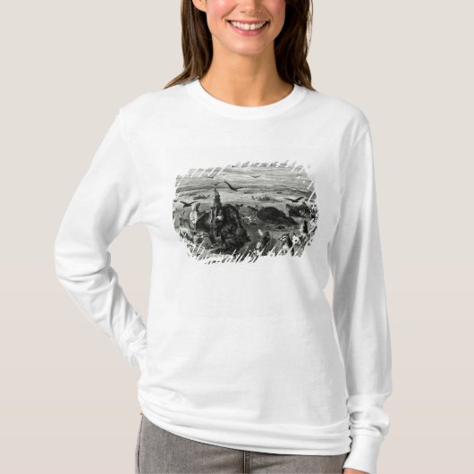 Slachting van buffels op de vlakken t-shirt (Voorkant)