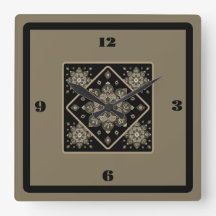 Slachtklok Sepia Medallions op zwarte muur