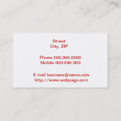 Slachtkuikens, welbevinden Salon Visitekaartje (Achterkant)