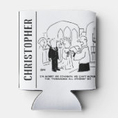 Slachtoffer van de huwelijkskerkdienst kan geen st blikjeskoeler (Achterkant)