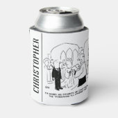 Slachtoffer van de huwelijkskerkdienst kan geen st blikjeskoeler (Blikje Achterkant)