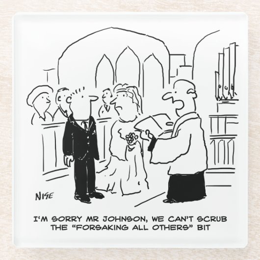 Slachtoffer van de huwelijkskerkdienst kan geen st glazen onderzetter (Voorkant)