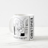 Slachtoffer van de huwelijkskerkdienst kan geen st koffiemok (Voorkant links)