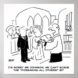 Slachtoffer van de huwelijkskerkdienst kan geen st poster