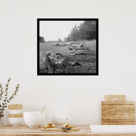 Slachtoffers tijdens de strijd om Gettysburg 1863 Poster (Keuken)