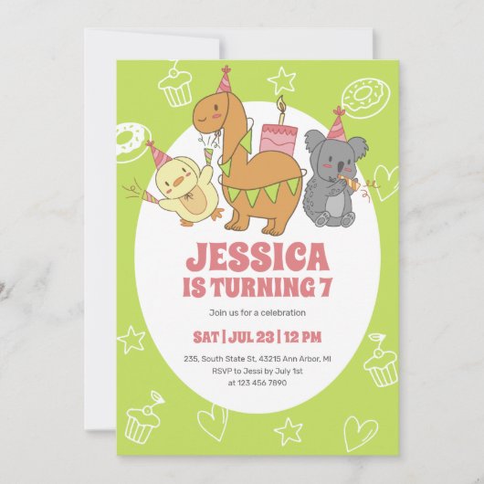 Slachtoffers van Cartoon van katten op zaterdag Kaart (Voorkant)