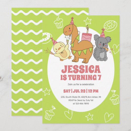 Slachtoffers van Cartoon van katten op zaterdag Kaart (Voorkant / Achterkant)