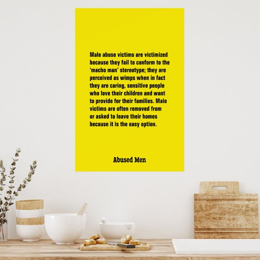 Slachtoffers van mishandeling van mannen worden sl poster (Keuken)