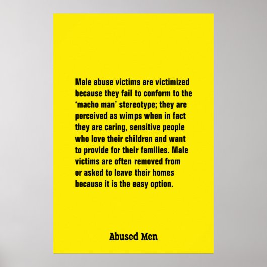 Slachtoffers van mishandeling van mannen worden sl poster (Voorkant)