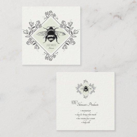 Slachtproducten van honingbijen vierkante visitekaartje (Voorkant / Achterkant)