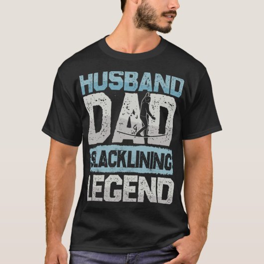 Slackliner Husband Dad Slacklinen Legend Slackline T-shirt (Voorkant)