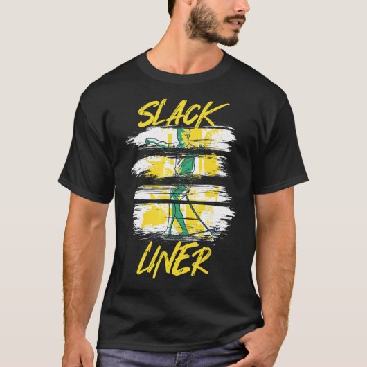 Slackliner Slackline Slacklining Tricklining Highl T-shirt (Voorkant)