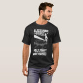 Slacklining is de perfecte manier om verbinding te t-shirt (Voorkant volledig)