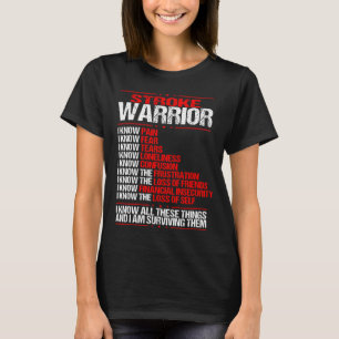 Slag bewustzijn Ik ken pijnstrelingen rood lint T-shirt