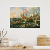 Slag bij Actium Oude Poster (Keuken)