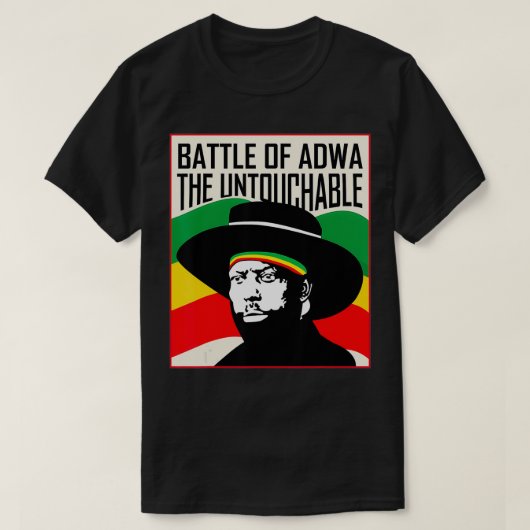 Slag bij Adwa 125e jaar overwinning Menelik II T-shirt (Design voorkant)