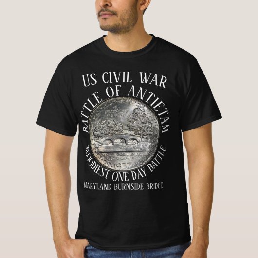 SLAG BIJ ANTIETAM - AMERIKAANSE BURGEROORLOG BURNS T-SHIRT (Voorkant)