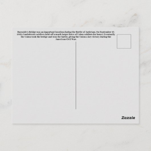 Slag bij Antietam: Burnside's Bridge Briefkaart (Achterkant)