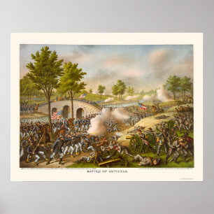Slag bij Antietam, generaal McClellan 1862 Poster