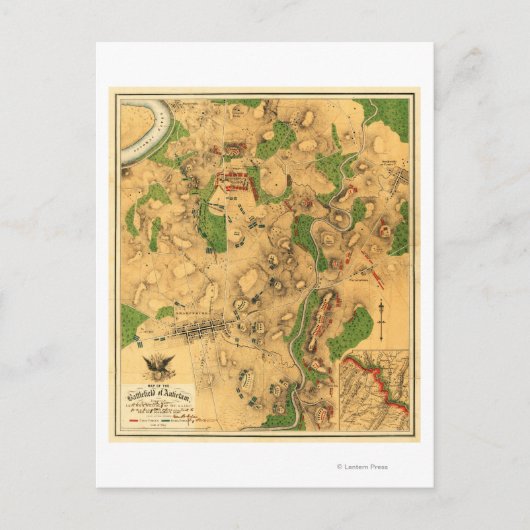 Slag bij Antietam - Panoramische Kaart voor de bur (Voorkant)