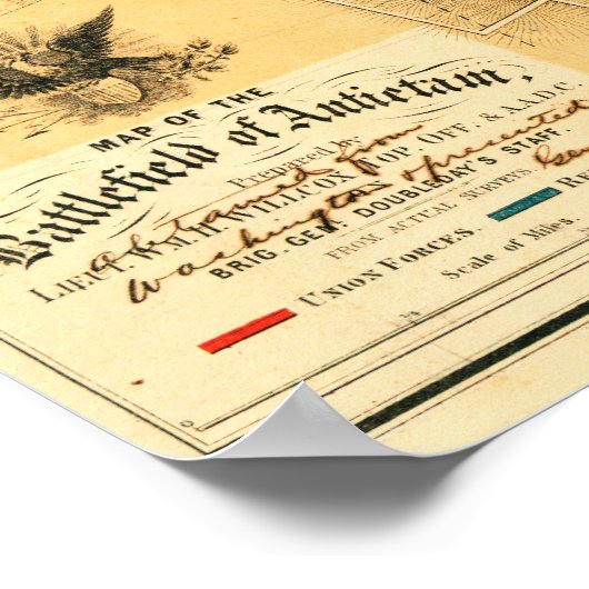 Slag bij Antietam - Panoramische Kaart voor de bur Poster (Hoek)