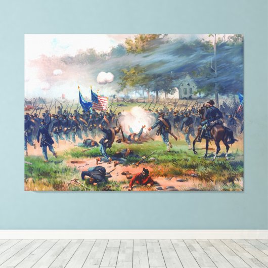 Slag bij Antietam Thure de Thulstrup 1887 Herstel Canvas Afdruk (Insitu (Houten vloer))