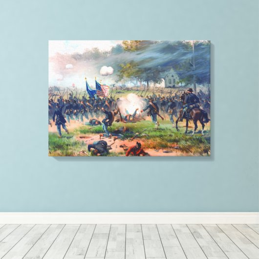 Slag bij Antietam Thure de Thulstrup 1887 Herstel Canvas Afdruk (Insitu (Houten vloer))