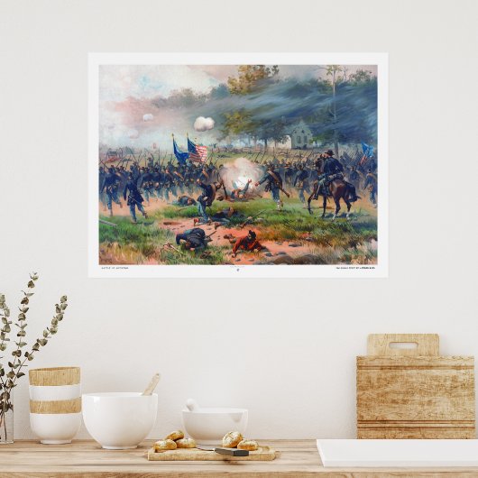 Slag bij Antietam Thure de Thulstrup 1887 Herstel Poster (Keuken)