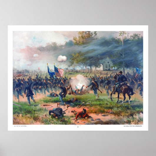 Slag bij Antietam Thure de Thulstrup 1887 Hersteld Poster (Voorkant)