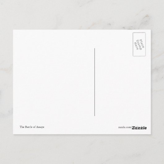 Slag bij Assaye Briefkaart (Achterkant)