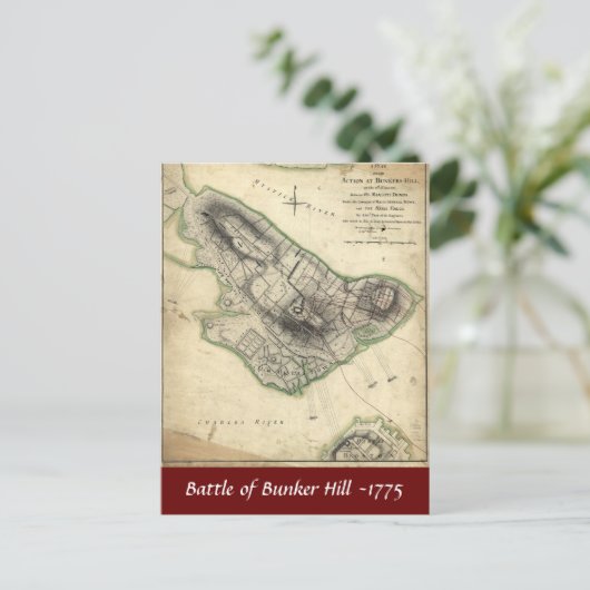 Slag bij Bunker Hill -1775 Briefkaart (Staand voorkant)