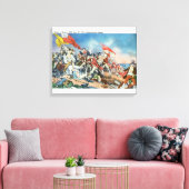 Slag bij Bunker Hill Scene - Charlestown, MA Canvas Afdruk (Insitu (Woonkamer))