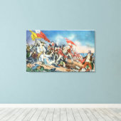 Slag bij Bunker Hill Scene - Charlestown, MA Canvas Afdruk (Insitu (Houten vloer))