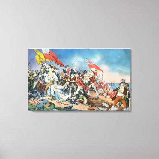 Slag bij Bunker Hill Scene - Charlestown, MA Canvas Afdruk (Voorkant)